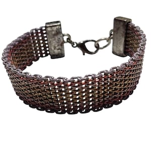 Handwoven Multicolor Metal Weave Bracelet Statement Fashion Jewelry Women