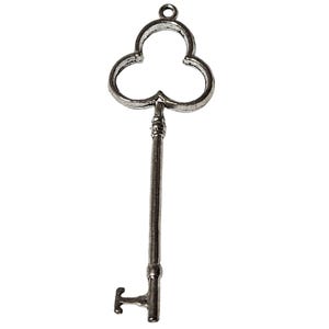 Vintage Silver Skeleton Key Pendant Charm Gothic Retro Fashion Jewelry Women