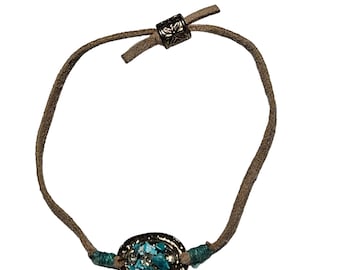 Handmade Boho Beaded Turquoise Leather Bracelet Southwest Fashion Jewelry Women