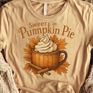 Retro fall coffee design with pumpkin spice mug and Thanksgiving cozy vibes