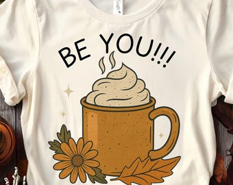 Pumpkin Spice Latte PNG, Cozy Fall Coffee Clipart with Mug and Whipped Cream, Autumn Drink Illustration for Shirts, Mugs, Seasonal Crafts