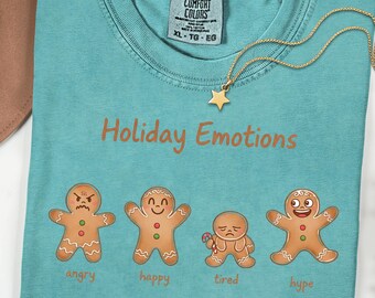 Four emotion Gingerbread Man png, Christmas Cookie PNG, Gingerbread Shirt PNG, Funny Christmas Shirt PNG, Retro Christmas, Christmas png