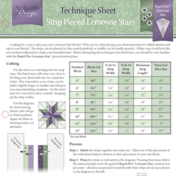 Lemoyne Star Technique Sheets