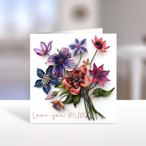 Cartão de felicitações para o Dia das Mães para impressão com um envelope, cartão de design floral exclusivo para download instantâneo