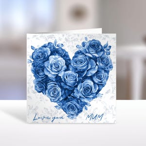 Cartão de felicitações para o Dia das Mães para impressão com envelope, cartão de design floral exclusivo para download instantâneo