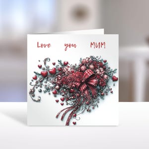 Cartão de felicitações para o Dia das Mães para impressão com envelope, cartão de design floral exclusivo para download instantâneo