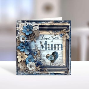 Cartão de felicitações para o Dia das Mães para impressão, cartão de design floral exclusivo para download instantâneo