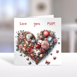 Cartão de felicitações para o Dia das Mães para impressão, cartão de design floral exclusivo para download instantâneo