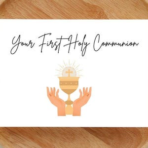 First Holy Communion Greeting Card, Christian Celebratory cards and gifts