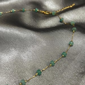 Green Aventurine Necklace · Handmade Gold Beaded Jewelry with Natural Stones · Minimal Layering Piece · Calming Gift for Her