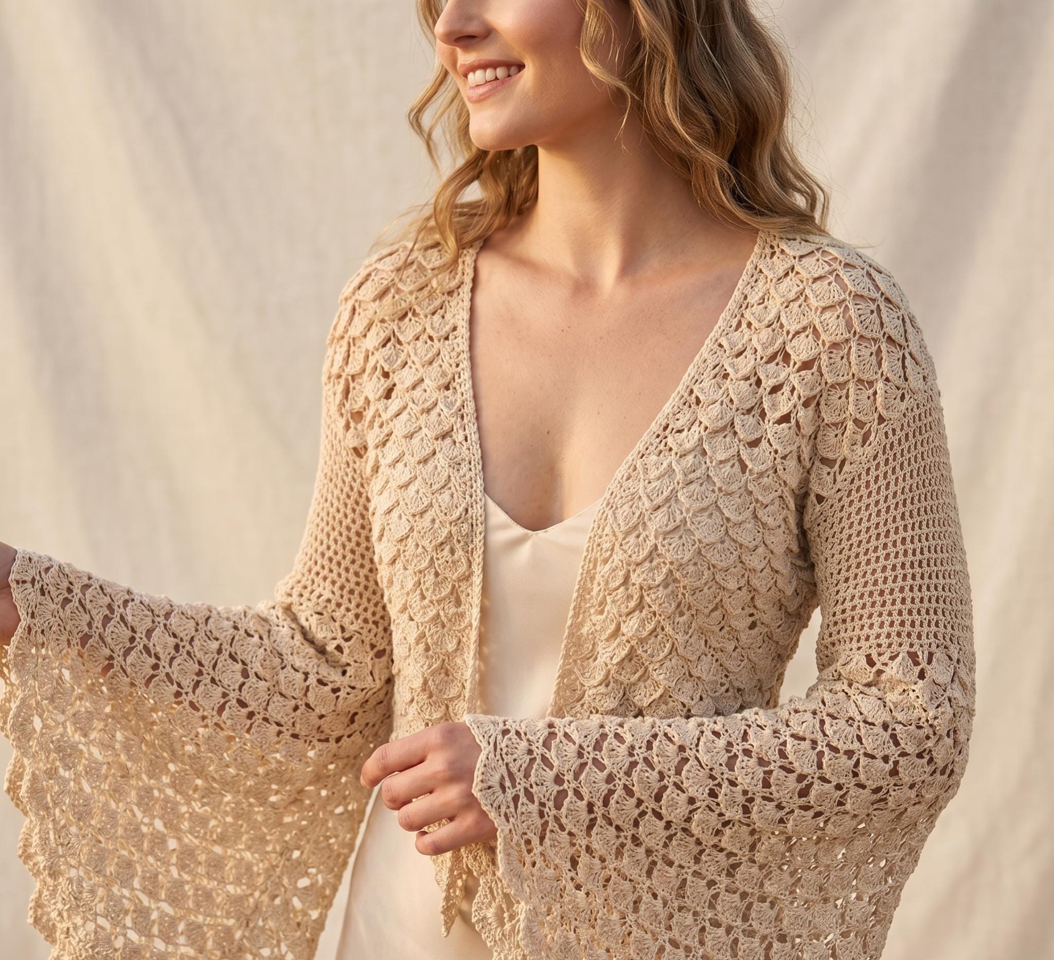 40 Dragon Scale Crochet Patterns: Unleash Your Creativity with Unique Designs! 37 Crochet Bolero Pattern Crocodile Stitch Bell Sleeve Shrug
