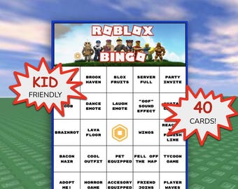 Roblox Birthday Party Game | Roblox Bingo Activity | Printable PDF for Kids