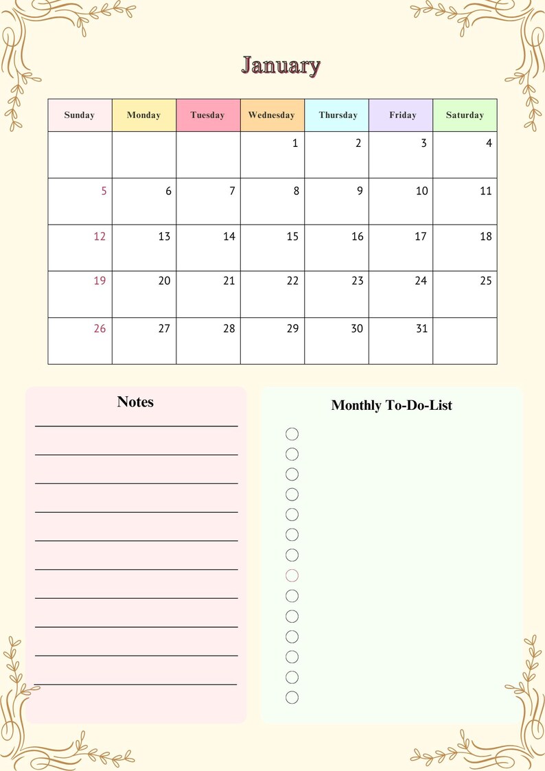 Editable Canva Template 2025 Planner and Calendar Etsy