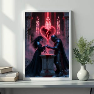 Eternal Blood Oath – Digitalt konsttryck för mörk gotisk fantasikärlek