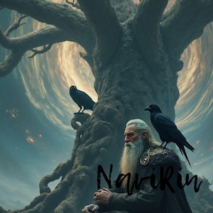 Odin and the Ravens – Mystical Norse Digital Artwork