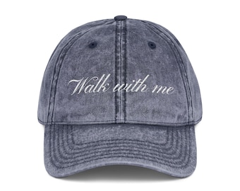 Walk with me Embroidered Cap | Vintage Washed Baseball Hat