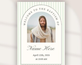 Programa de Bautismo Vintage Moderno - Plantilla de Canva