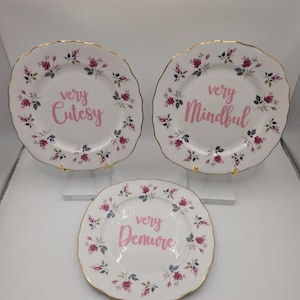 Very cutesy. Very mindful. Very demure. Set of 3 decorative plates