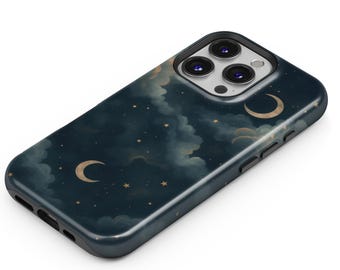 Stars and Moons Astral Celestial Phone Case for iPhone 17 16e 15 14 13 12 11 Pro Max, Samsung S25 S24 S23 S21, Google Pixel 10 9 | TMC-CEL03