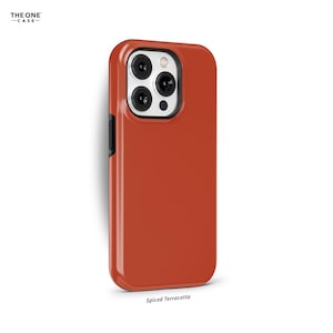 Spiced Terracotta Phone Case for iPhone 16e 15 14 13 Pro Max, Samsung Galaxy S25 S21, Google Pixel – Solid Color Minimalist Case | SCG-SC53