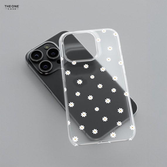 Daisy Flowers Clear Phone Case for iPhone 16 15 14 13 12 Pro Max, Samsung Galaxy S24 S23 Cover– Cute Wildflowers Transparent Case | CFC-WF02