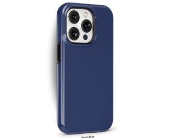 Navy Blue Phone Case for iPhone 16 15 14 13 12 11 Pro Max, Samsung Galaxy S24 S23 S22, Google Pixel – Solid Color Minimalist Case | SCG-SC06