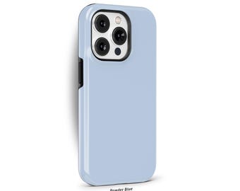 Powder Blue Phone Case for iPhone 16 15 14 13 12 11 Pro Max, Samsung Galaxy S24 S23, Google Pixel – Solid Color Minimalist Case | SCG-SC15