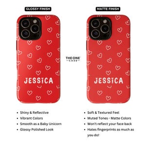Doodle Hearts Phone Case for iPhone 16 15 14 13 Pro Max, Samsung Galaxy S24 S23, Google Pixel – Custom Name | Personalized Gift | PCM-LH05 imagen 8