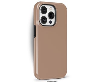 Mocha Brown Phone Case for iPhone 16 15 14 13 12 11 Pro Max, Samsung Galaxy S24 S23, Google Pixel – Solid Color Minimalist Case | SCG-SC20