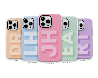 Personalized Initials Phone Case for iPhone 16 15 14 13 12 Pro Max, Samsung Galaxy S24 S23, Google Pixel – Custom Monogram Case | SCG-SC35