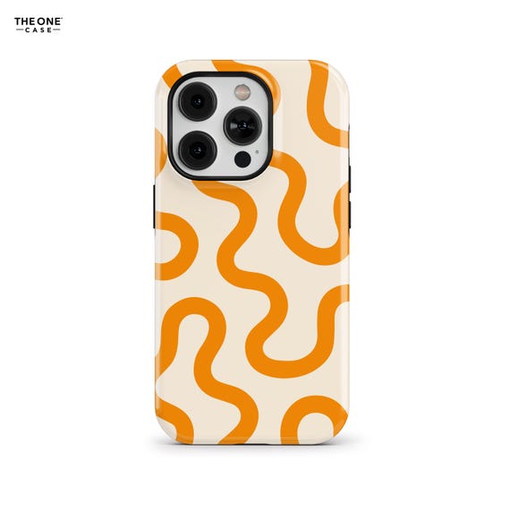 Orange SWIRL Phone Case for iPhone 16e 15 14 13 Pro Max Plus SE