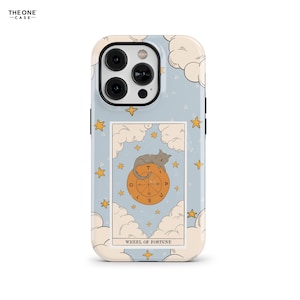 Wheel of Fortune Tarot Card Phone Case for iPhone 16 15 14 13 12 Pro Max, Samsung Galaxy S24 S23, Google Pixel – Tarot Deck Case | TMC-TAR08