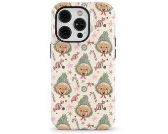 Golden Retriever Christmas Puppy Pattern Phone Case : for iPhone, Samsung Galaxy, Google Pixel | SOC-XM11