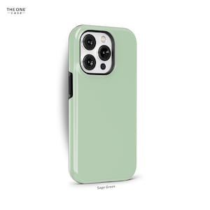 Sage Green Phone Case for iPhone 16 15 14 13 12 11 10 Pro Max, Samsung Galaxy S24 S23, Google Pixel – Solid Color Minimalist Case | SCG-SC16