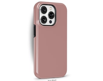 Rose Blush Phone Case for iPhone 16 15 14 13 12 11 10 Pro Max, Samsung Galaxy S24 S23, Google Pixel – Solid Color Minimalist Case | SCG-SC09