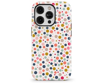 Retro Y2K Colorful Polka Dots Phone Case : For iPhone, Samsung Galaxy and Google Pixel | PCM-PD24