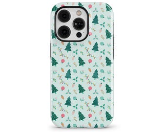 Christmas Tree & Ornaments Pattern Phone Case : Festive Holiday Design for iPhone, Samsung Galaxy, Google Pixel | SOC-XM05