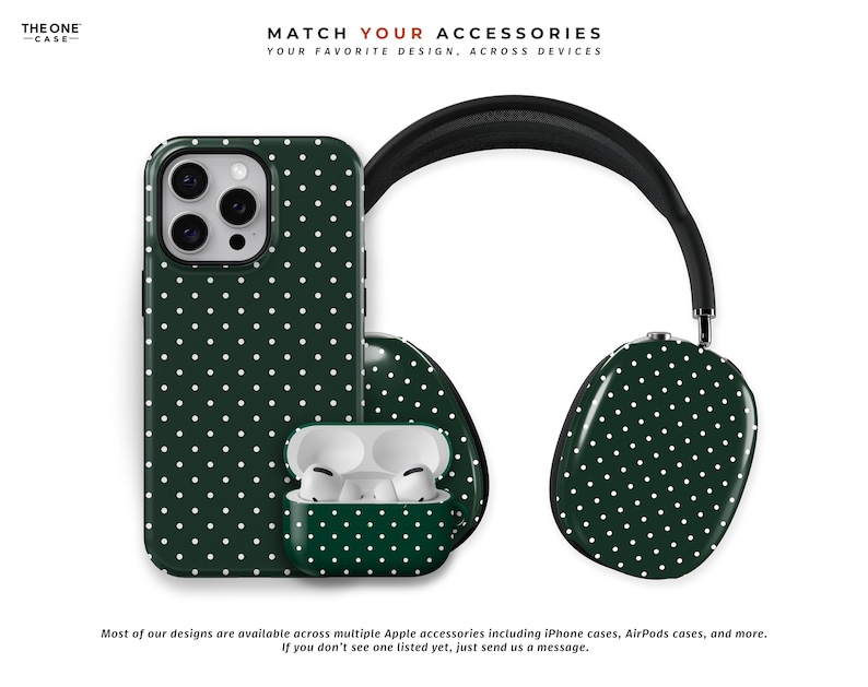 Dark Forest Green Polka Dot Phone Case for iPhone 16 15 14 13 12 11 Pro Max, Samsung Galaxy S24 S23, Google Pixel – MagSafe Case | PCM-PD12 image 8