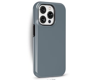 Storm Gray Phone Case for iPhone 16e 15 14 13 12 11 Pro Max, Samsung Galaxy S25 S21, Google Pixel – Solid Color Minimalist Case | SCG-SC46