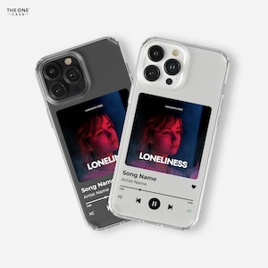 Custom Music Plaque Clear Phone Case for iPhone 16 15 14 13 Pro Max, Samsung Galaxy S25 S23 – Personalized Song Album Cover Case | CFC-MUS01