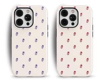 Minimalistic Wildflowers Phone Case for iPhone 16 15 14 13 12 11 Pro Max, Samsung Galaxy S24 S23, Google Pixel – Cute Floral Case | FFP-WF23