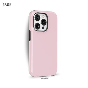 Pastel Pink Phone Case for iPhone 16 15 14 13 12 11 Pro Max, Samsung Galaxy S24 S23, Google Pixel – Solid Color Minimalist Case | SCG-SC08