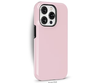 Pastel Pink Phone Case for iPhone 16 15 14 13 12 11 Pro Max, Samsung Galaxy S24 S23, Google Pixel – Solid Color Minimalist Case | SCG-SC08