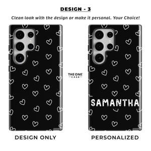 Doodle Hearts Phone Case for iPhone 16 15 14 13 Pro Max, Samsung Galaxy S24 S23, Google Pixel – Custom Name | Personalized Gift | PCM-LH05 imagen 5