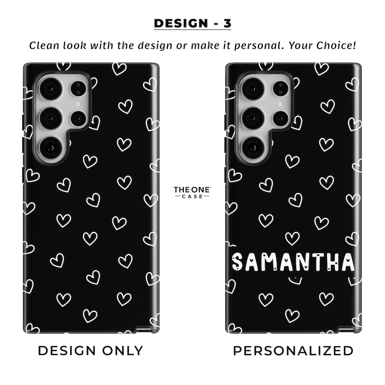 Doodle Hearts Phone Case for iPhone 16 15 14 13 Pro Max, Samsung Galaxy S24 S23, Google Pixel – Custom Name | Personalized Gift | PCM-LH05 imagen 5