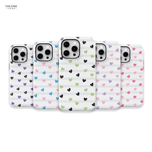 Cute Hearts Phone Case for iPhone 16 15 14 13 12 11 Pro Max, Samsung Galaxy S24 S23, Google Pixel – Pastel Heart Patterns Case | PCM-LH08