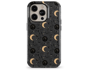 Celestial Moon Stars Astral Phone Case for iPhone 17 16e 15 14 13 12 11 Pro Max, Samsung Galaxy S25 S23, Google Pixel 10 9 8 | TMC-CEL01