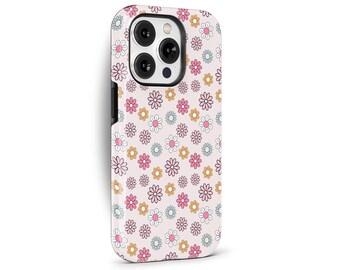 Colorful Daisy Floral Pattern Phone Case for iPhone 17 16e 15 14 13 12 11 Pro Max, Samsung Galaxy S25 S24, Google Pixel 10 9 8 7 | FFP-WF37