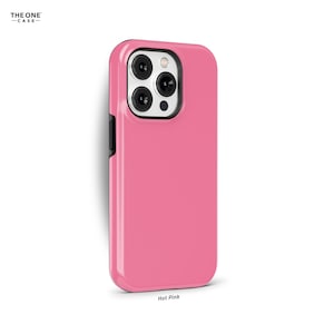 Hot Pink Phone Case for iPhone 16 15 14 13 12 11 10 Pro Max, Samsung Galaxy S24 S23, Google Pixel – Solid Color Minimalist Case | SCG-SC17
