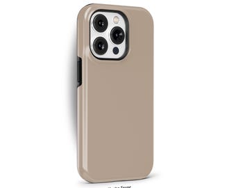 Mocha Taupe Phone Case for iPhone 16e 15 14 13 12 11 Pro Max, Samsung Galaxy S25 S21, Google Pixel – Solid Color Minimalist Case | SCG-SC48